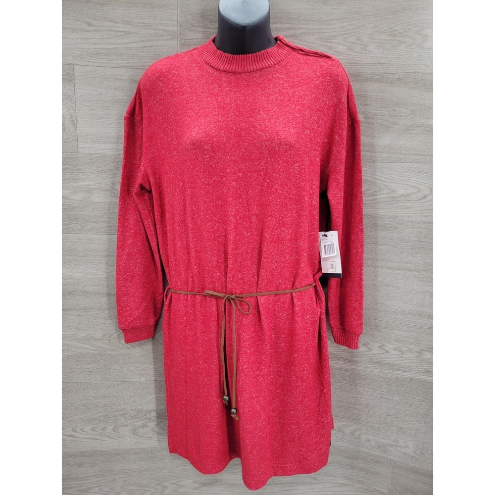 NWT Rip Curl Lunar Tides Cosy LS‎ Dress XXS Baked Apple Marle Belted Sweater